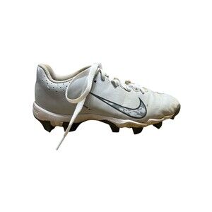 Nike Diamond Heperdiamond Fast Pitch Softball Cleats White/Gray Size 3.5 kids